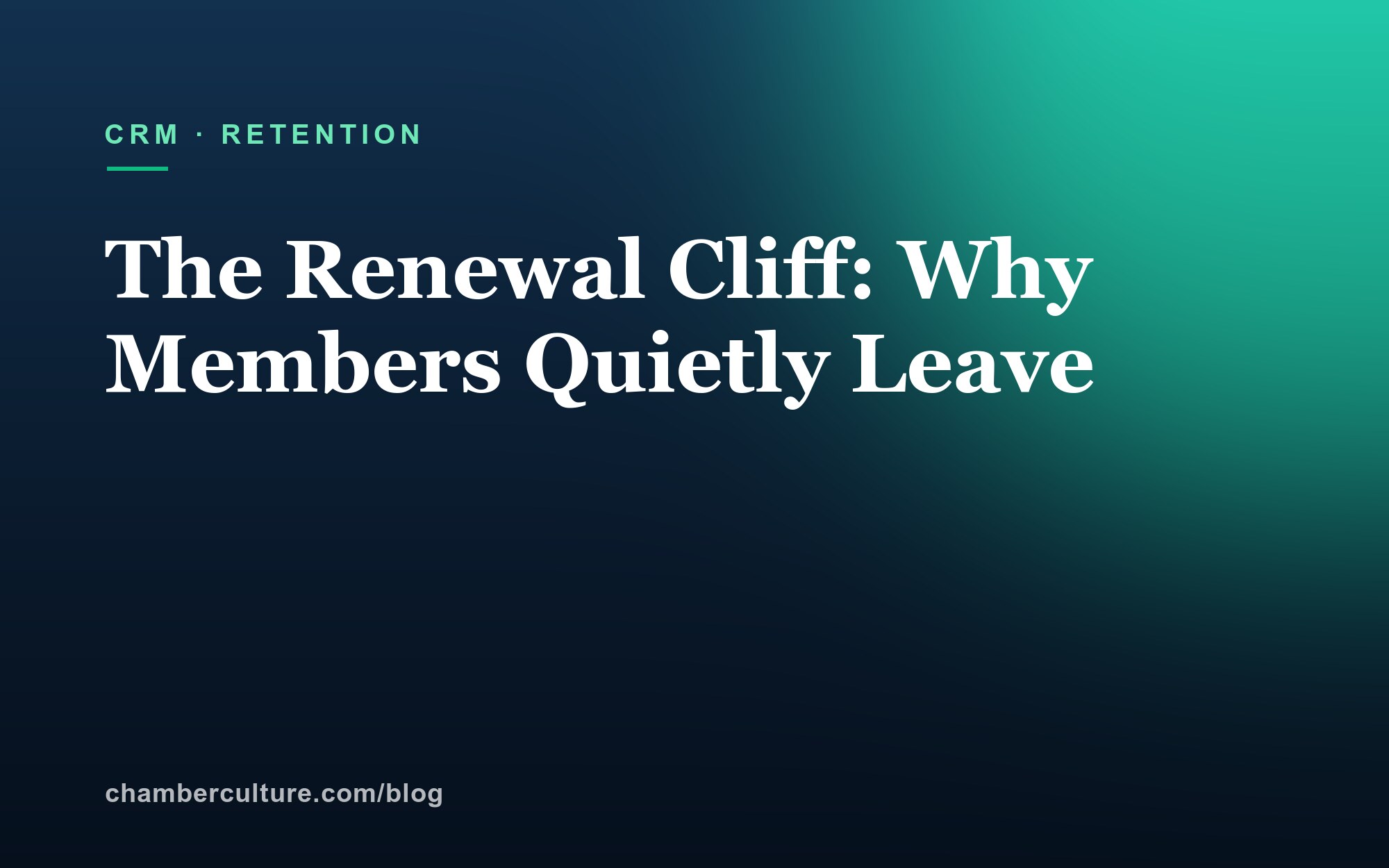 Editorial header — The Renewal Cliff: Why Members Quietly Leave