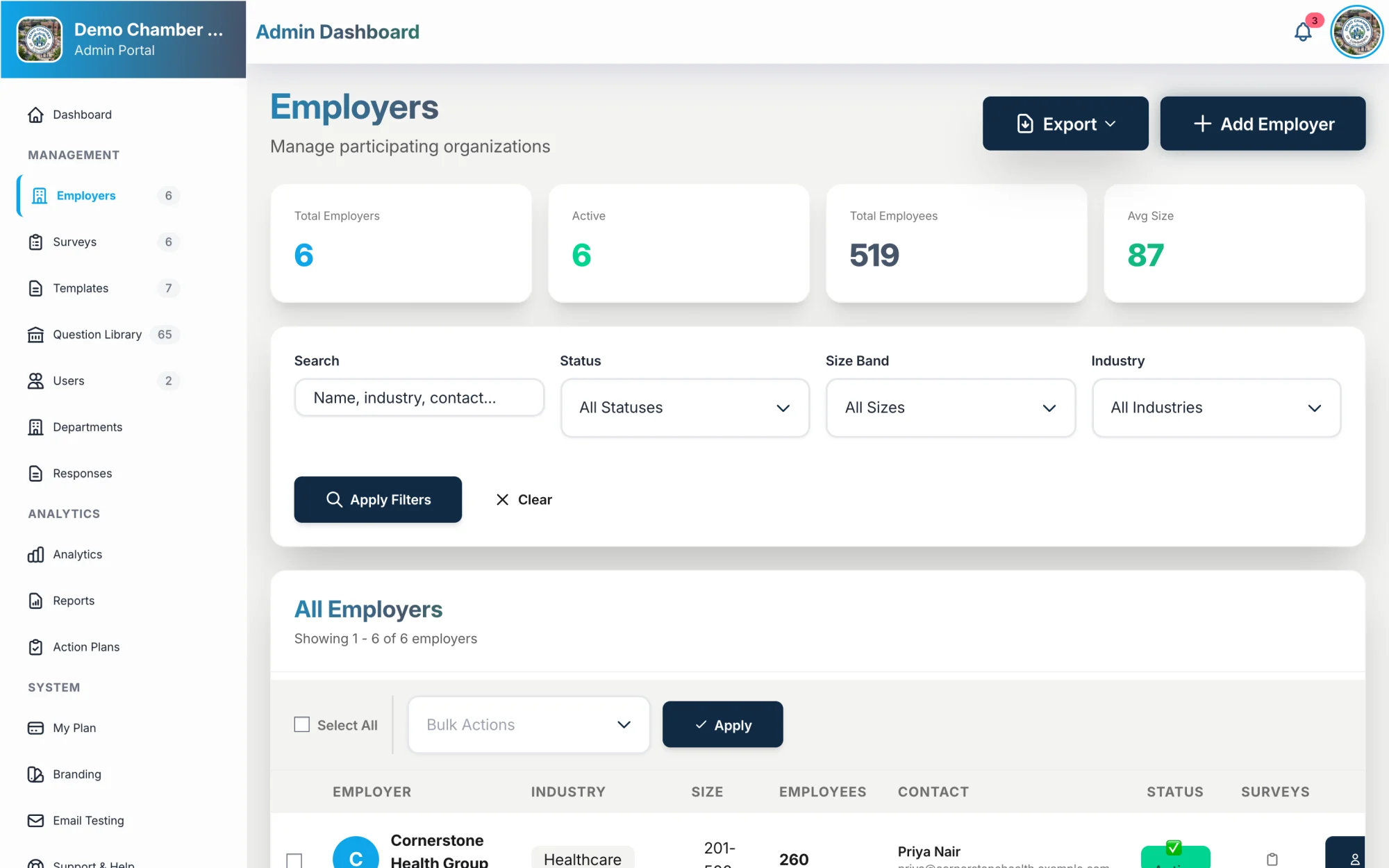 Chamber member employer directory