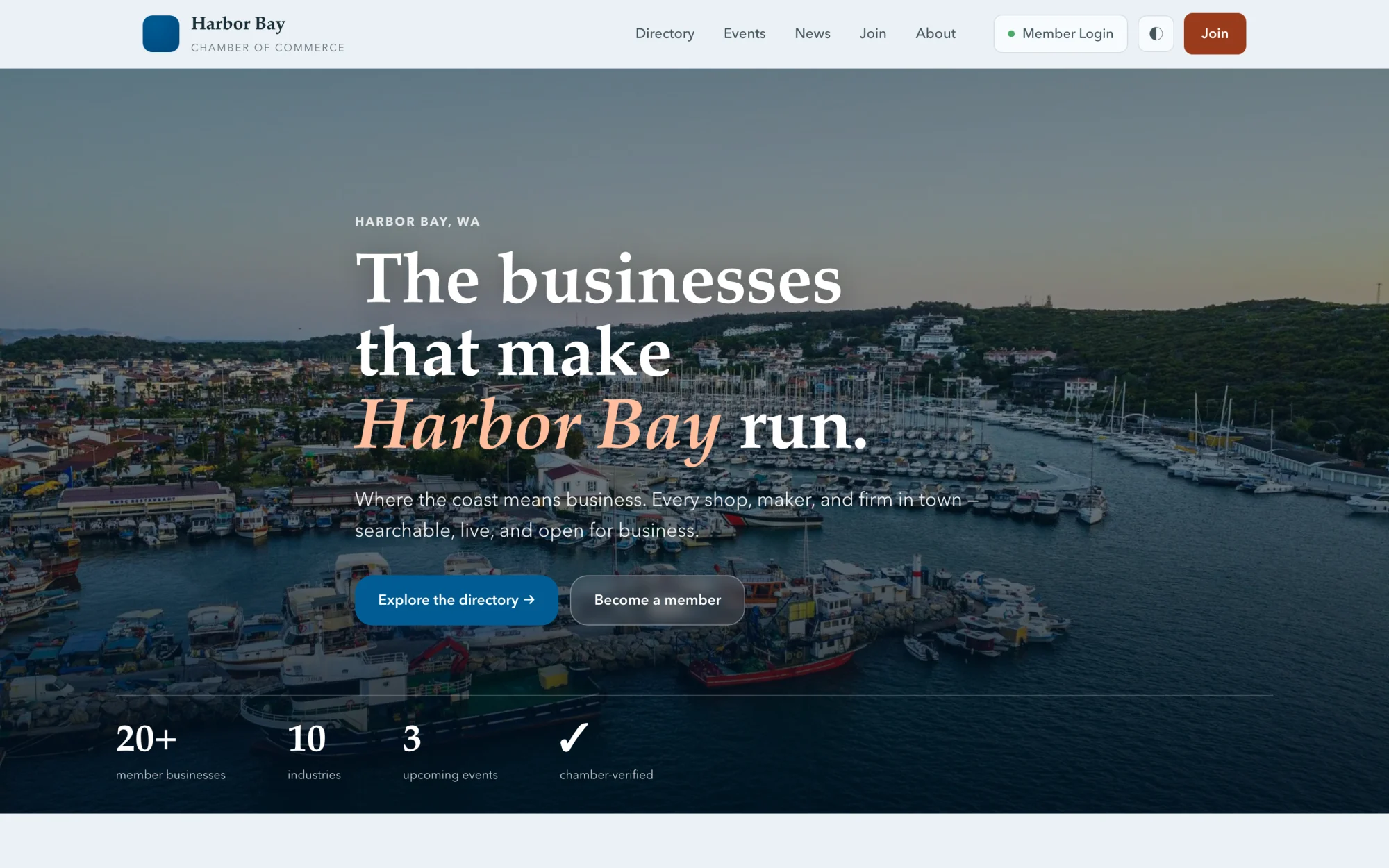 Chamber Culture Sites member website homepage